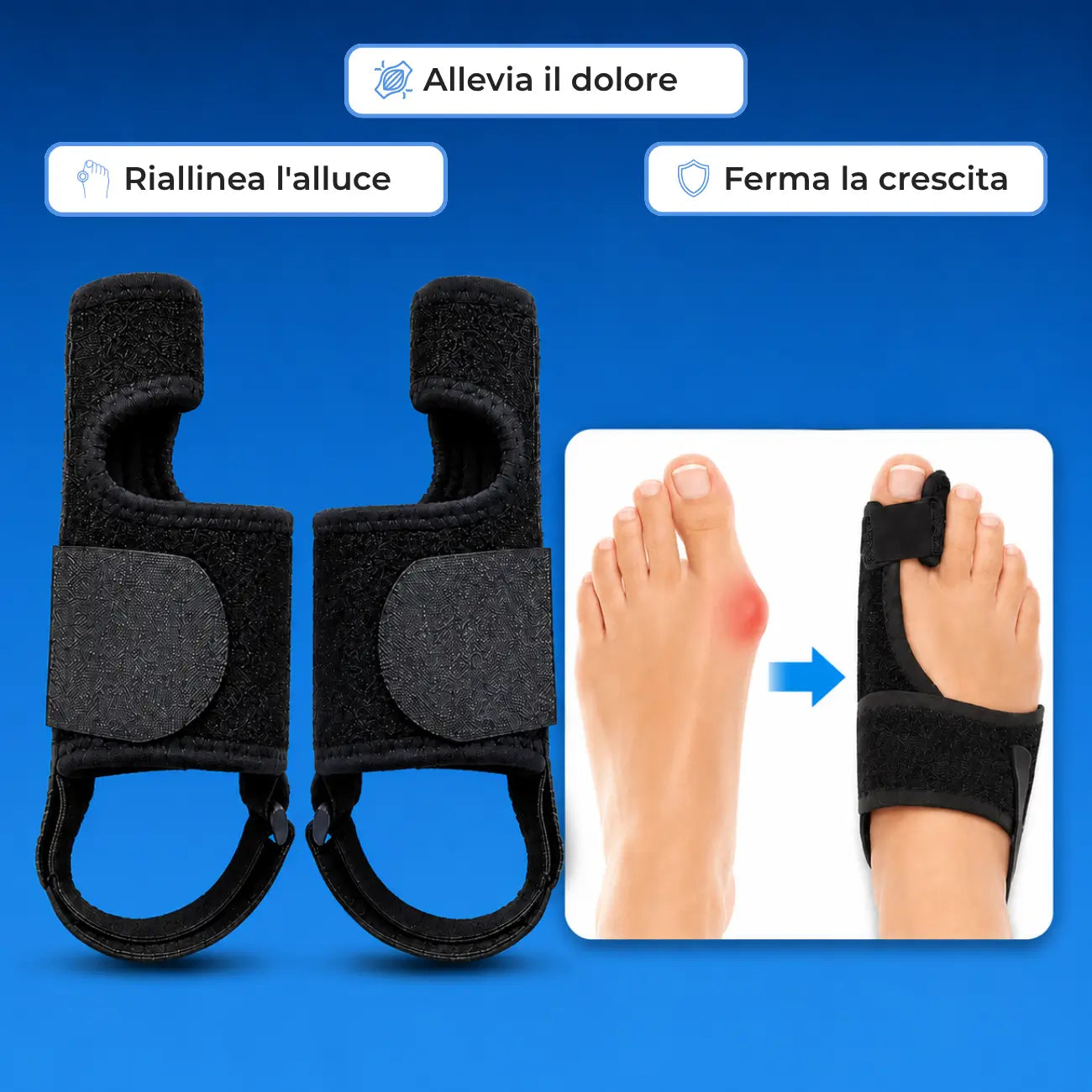 Correttore per alluce valgo Stridewell™ — Riallinea il tuo alluce senza intervento chirurgico